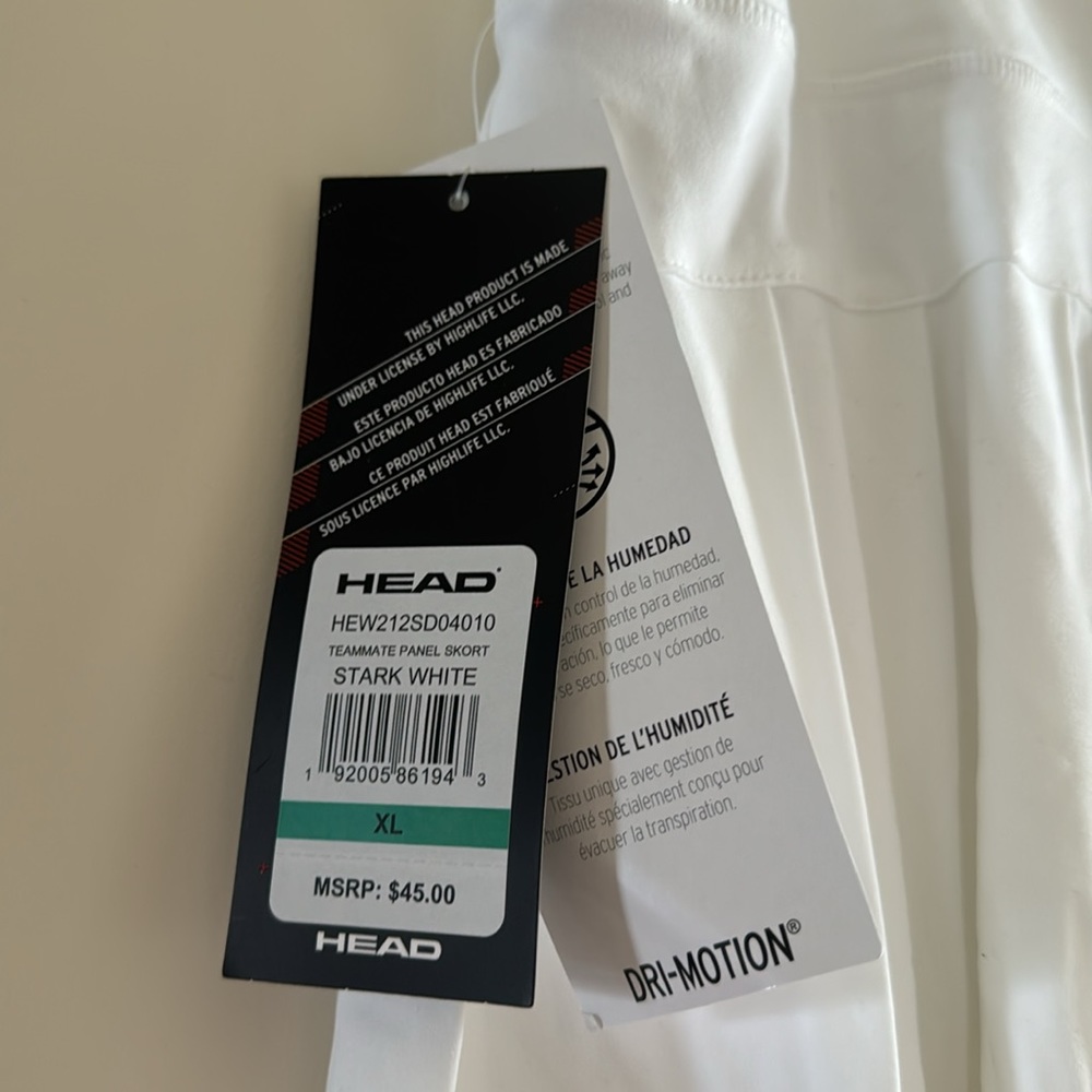 NWT HEAD tennis/ pickleball white skirt size XL - Picture 3 of 5